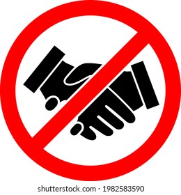 Stop handshakes vector illustration. A flat illustration design of stop handshakes icon on a white background.