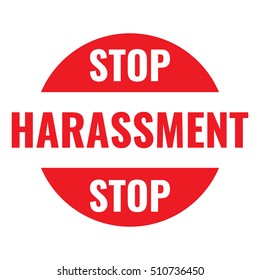 Stop Sexual Harassment Badge Red Icon Stock Vector (Royalty Free) 501051307