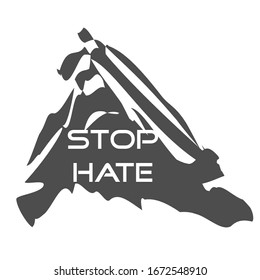 Stop Hate, Christian faith, typography for print or use as poster, card, flyer or T Shirt