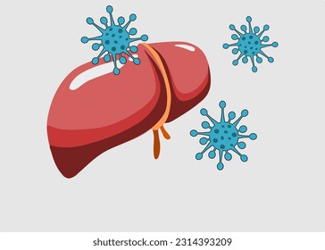 Stopp Hepatitis Zeichen Vektordesign Organ Gesundheitsschutz Humanposter Pamphlet