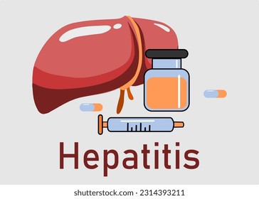 Detener la hepatitis Signo de diseño vectorial de órganos protección de la salud panfleto de afiches humanos