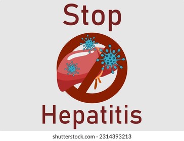 Stopp Hepatitis Zeichen Vektordesign Organ Gesundheitsschutz Humanposter Pamphlet