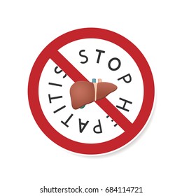 Stop hepatitis - vector symbol concept