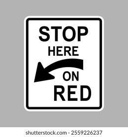 Stop Here on Red Sign. Vector