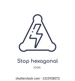 stop hexagonal icon from signs outline collection. Thin line stop hexagonal icon isolated on white background.