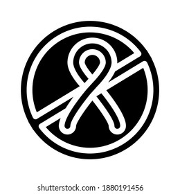 Stopp der Hiv-Aids-Krankheit verbreiten Glyph-Symbol Vektorgrafik. Einstellung des Krankheitsausbreitungsschildes für Nesselsucht. isoliertes Kontursymbol