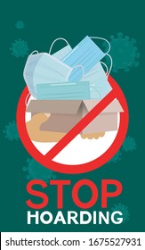 stop hoarding medical mask title Poster. Coronavirus outbreak 