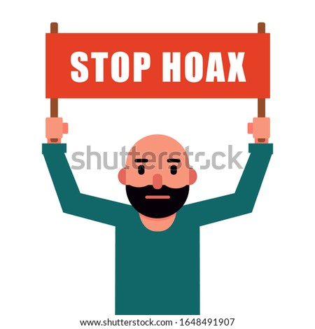 Stop Hoax Illustration Concept. Illustration character
