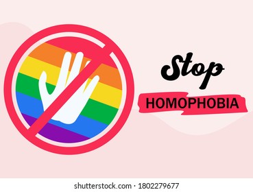 Stop Homophobia vector flat design concept
