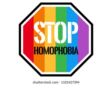 Stop homophobia. Vector illustration for the International Day against Homophobia. Leasbian and gay equality rainbow symbol LGBT. 