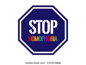 Stop homophobia. Vector illustration for the International Day against Homophobia. Leasbian and gay equality rainbow symbol LGBT. 