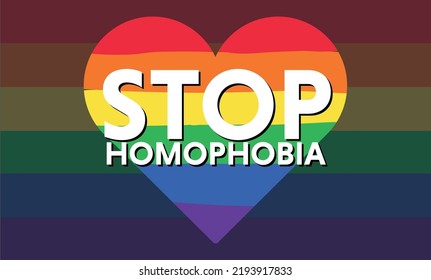 stop homophobia vector. LGBTQ+ Vector design.