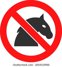 Stoppen Sie die Vektorgrafik des Pferdes. Flache Illustration, ikonisches Design von Stopppferd einzeln auf weißem Hintergrund.