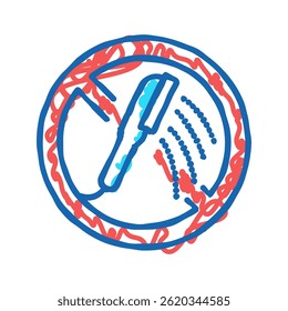stop hot showers doodle icon sketch vector. stop hot showers sign. isolated symbol illustration