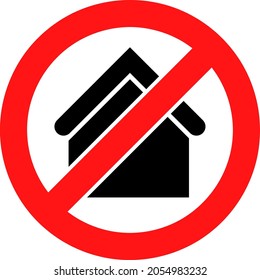 Stop house vector illustration. Flat illustration iconic design of stop house, isolated on a white background.