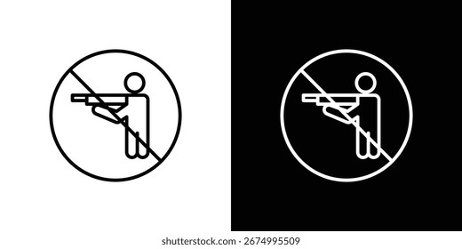 Stoppen Sie die Jagd auf Zeichen Design-Elemente für grafische Designs. Vektorsymbole