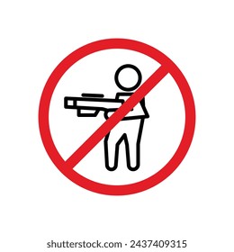 Ilustración de icono de línea vectorial de señal de parada de caza.