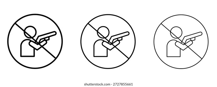 Detener la caza signo Vector Logo Diseño Plantilla. Gráficos de trazo editables.