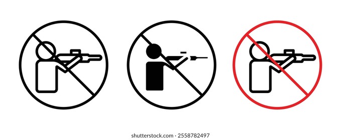 Stop hunting sign vector set