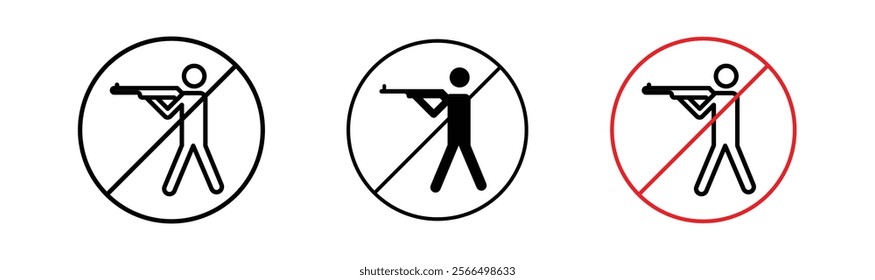 Stop hunting signs flat and linear vector illustration on white background.