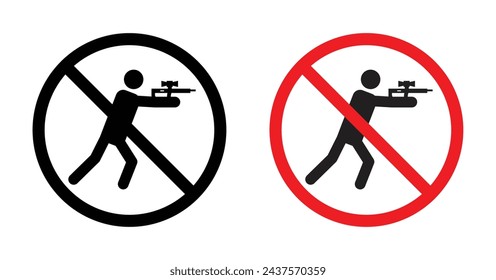 Stop Hunting Vector Illustration Set. Forbidden Animal Fur Stealing and Hunting sign suitable for apps and websites UI design style.