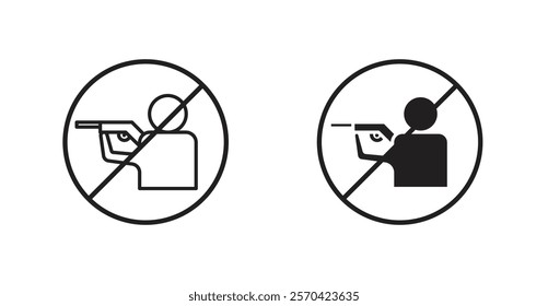 Stop hunting vectors web signs set