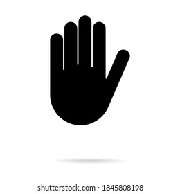 Icono de parada con mano de alerta, símbolo de la codificación de advertencia, no - peligro aislado en la ilustración del vector de fondo blanco