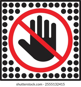 Stop icon, Black circles. The sign of the stop. the hand in the red circle,No entry, stop sign, do not touch icon vector. Hand sign for prohibited concept for your web site design,illustration, EPS10
