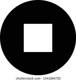 Stop icon in circle. Media player control button - Vector