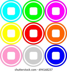 Stop icon , circle sign design with different colors