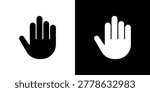 Stop icon clipart flat versions in black and white
