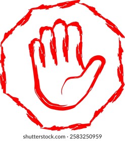 stop icon in Doodle style