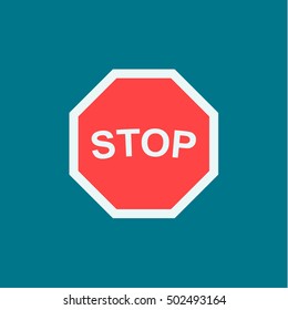 Stop icon, flat design