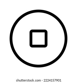 Stop icon. Flat design style for music player. vector illustration