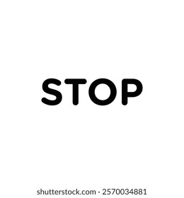 Stop icon Flat simple outline set