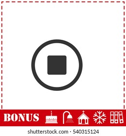 Stop icon flat. Simple vector symbol and bonus icon