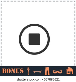 Stop icon flat. Simple vector symbol and bonus icon