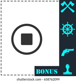 Stop icon flat. Simple vector symbol and bonus icon