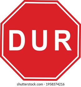 Stop icon. Graphic template. Vector background. Turkish language