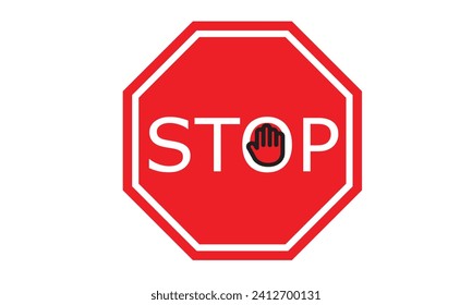 Stop Icon With A Hand