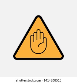 Stop Icon. Hand Gesture As Forbidden Illustration, Simple Vector, Sign & Trendy Symbol for Design and Websites, Presentation or Mobile Application.