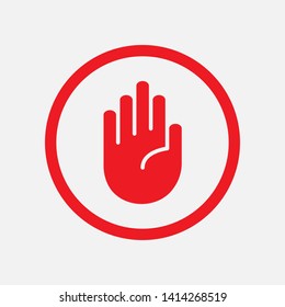 Abstract Red Hand in Stop Sign - Vectorjunky - Free Vectors, Icons ...
