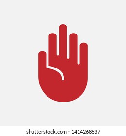 Stop Icon. Hand Gesture As Forbidden Illustration, Simple Vector, Sign & Trendy Symbol for Design and Websites, Presentation or Mobile Application.
