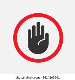 Stop Icon. Hand Gesture As Forbidden Illustration. Applied as Simple Sign, Trendy Symbol for Design Elements, Websites, Presentation and Application -  Vector.