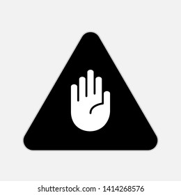 Stop Icon. Hand Gesture As Forbidden Illustration, Simple Vector, Sign & Trendy Symbol for Design and Websites, Presentation or Mobile Application.