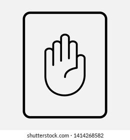 Stop Icon. Hand Gesture As Forbidden Illustration, Simple Vector, Sign & Trendy Symbol for Design and Websites, Presentation or Mobile Application.