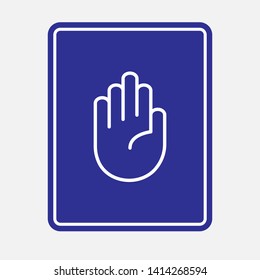 Stop Icon. Hand Gesture As Forbidden Illustration, Simple Vector, Sign & Trendy Symbol for Design and Websites, Presentation or Mobile Application.