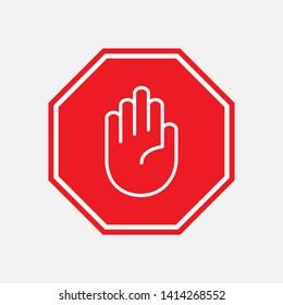 Stop Icon. Hand Gesture, Prohibition Illustration. Applied as Trendy Symbol for Design Elements, Websites, Presentation and Application - Vector. 