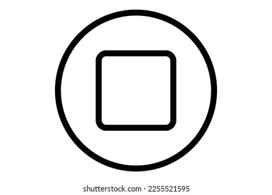 Stop icon illustration. icon related to music player. Line icon style. Simple vector design editable