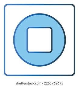 Stop icon illustration. icon related to music player. Lineal color icon style, two tone icon. Simple vector design editable